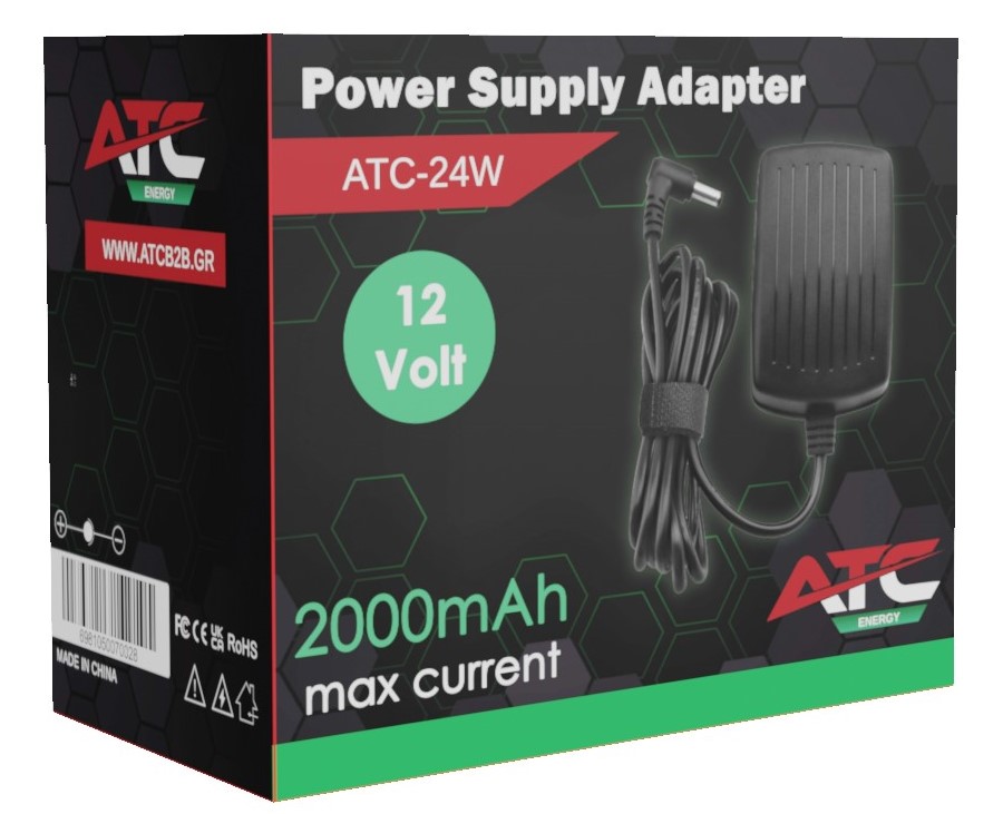 Τροφοδοτικό 24W 12V 2A 5.5 x 2.1mm - Image 2