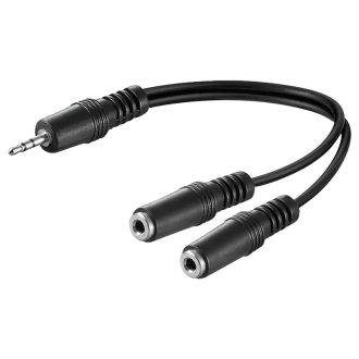 Καλώδιο Ήχου 3.5mm σε 2x 3.5mm Θηλυκό 0.2m