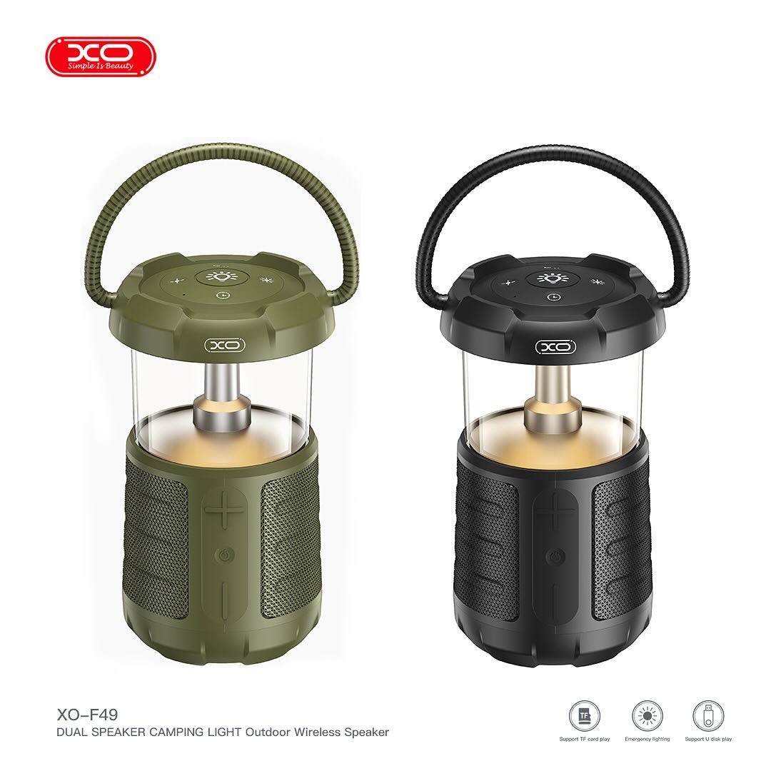 XO F49 Διπλό Ηχείο Speaker & Φως Camping (Μαύρο) - Image 7