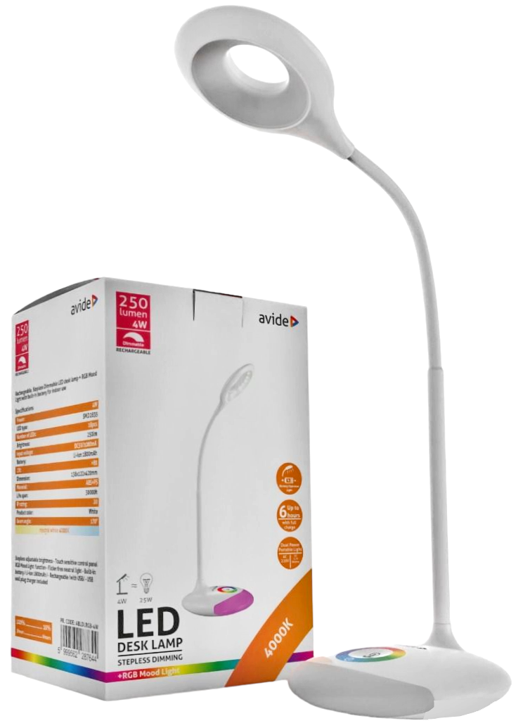 Avide LED Φωτιστικό Γραφείου RGB Λευκό 4W - Image 8