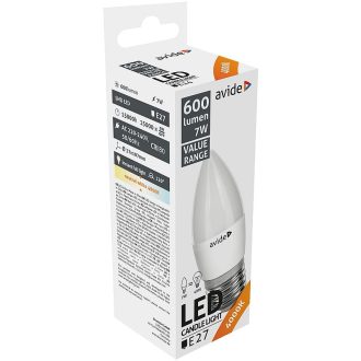 Avide Value LED Λάμπα Κερί E27 7W NW 4000K