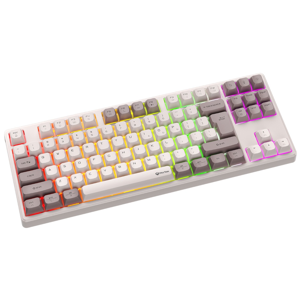 Meetion MT-MK14 Μηχανικό Πληκτρολόγιο Gaming Ενσύρματο & Ασύρματο με Bluetooth και 2.4G RGB Λευκό US - Image 6