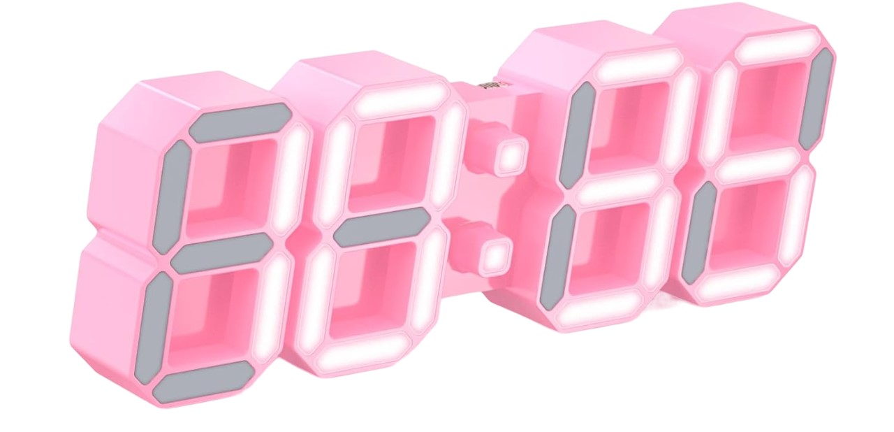 EDUP EH-LEDNI-B-1 Ρολόι Τοίχου 3D LED 5,2" Μίνι Ροζ