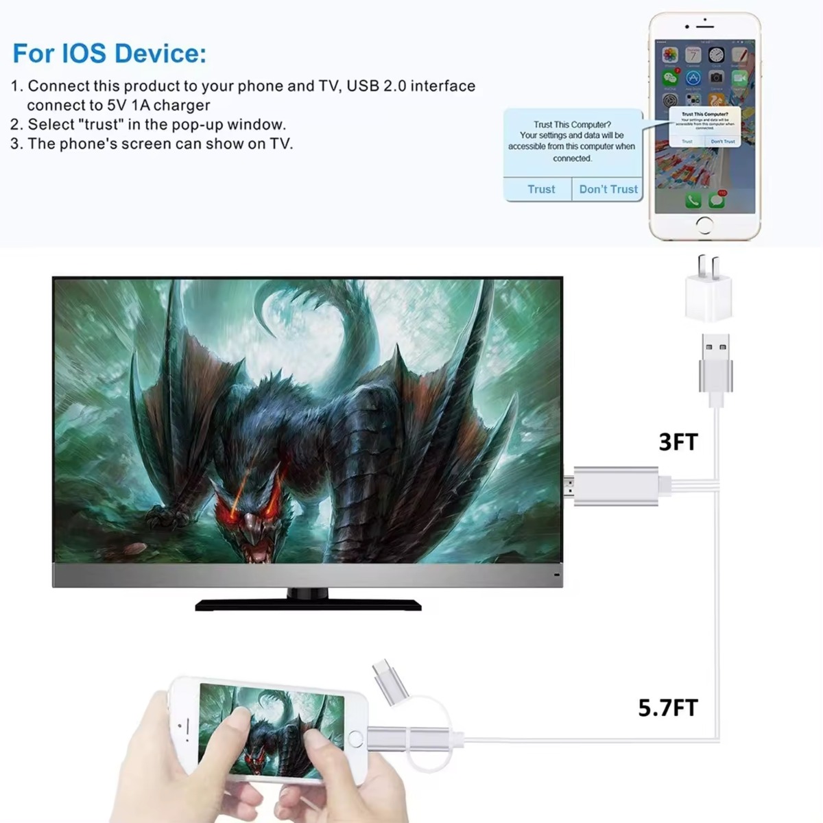 Αντάπτορας 3 σε 1 Type-C 8pin Micro HDTV - Image 4