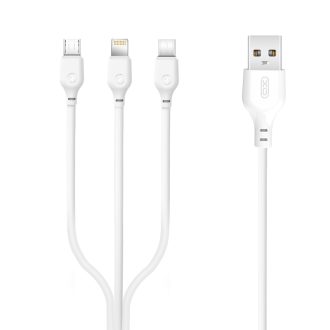 XO NB103 2.0A 3 σε 1 Καλώδιο USB Λευκό