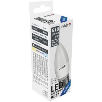Avide Λάμπα Value LED Candle E27 7W CW 6400K