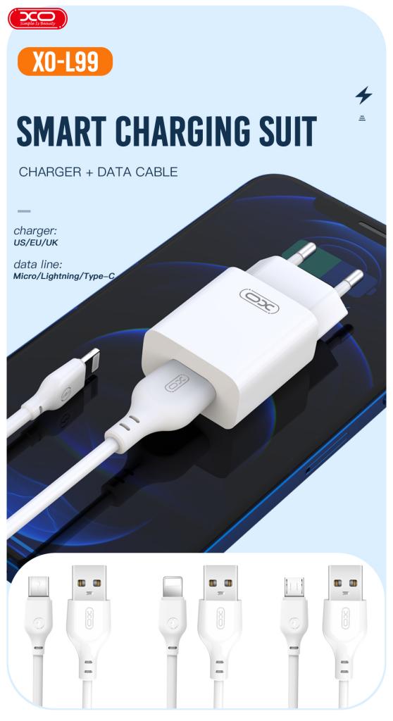 XO L99 2.4A Φορτιστής με Καλώδιο Lightning (NB103) - Image 5