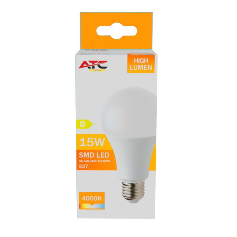 ATC SMD LED High Lumen Λαμπτήρας A60 230V 15W/2100LM E27 4000K - Image 2