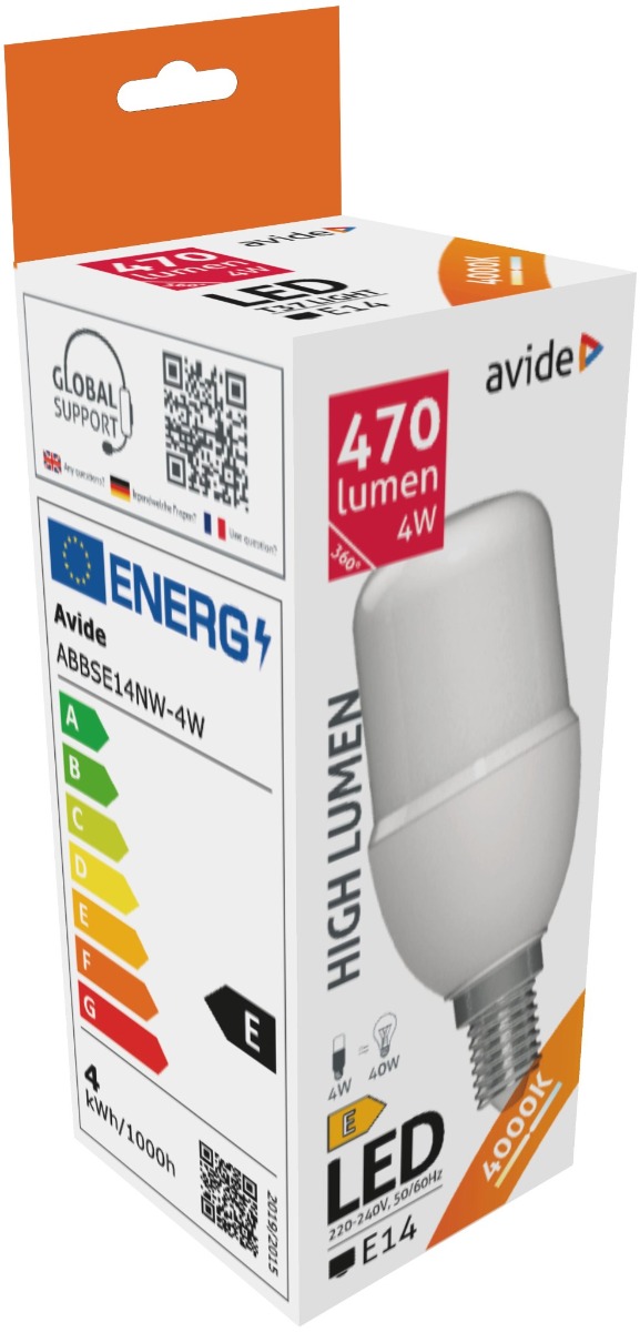 Avide Λάμπα LED Bright Stick T37 4W E14 NW 4000K