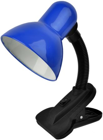 Avide Basic Φωτιστικό Γραφείου Max 60W με Clip Μπλε