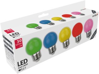 Avide Πολύχρωμες Διακοσμητικές Λάμπες LED G45 1W E27 5τμχ