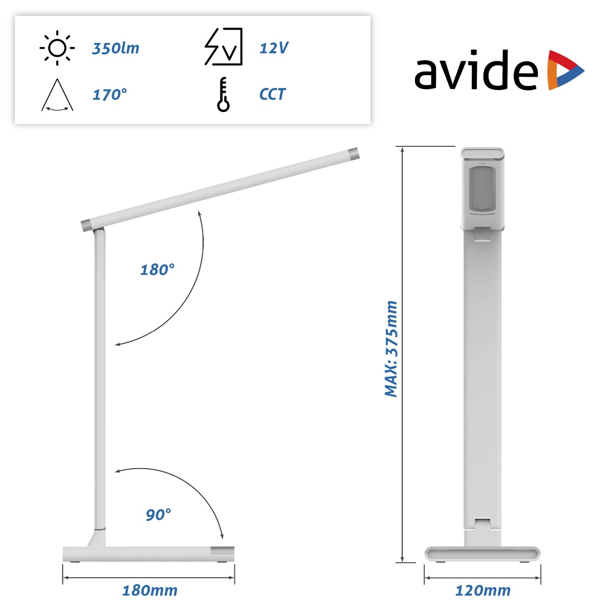 Avide LED Φωτιστικό Γραφείου Scott Λευκό 12W - Image 4