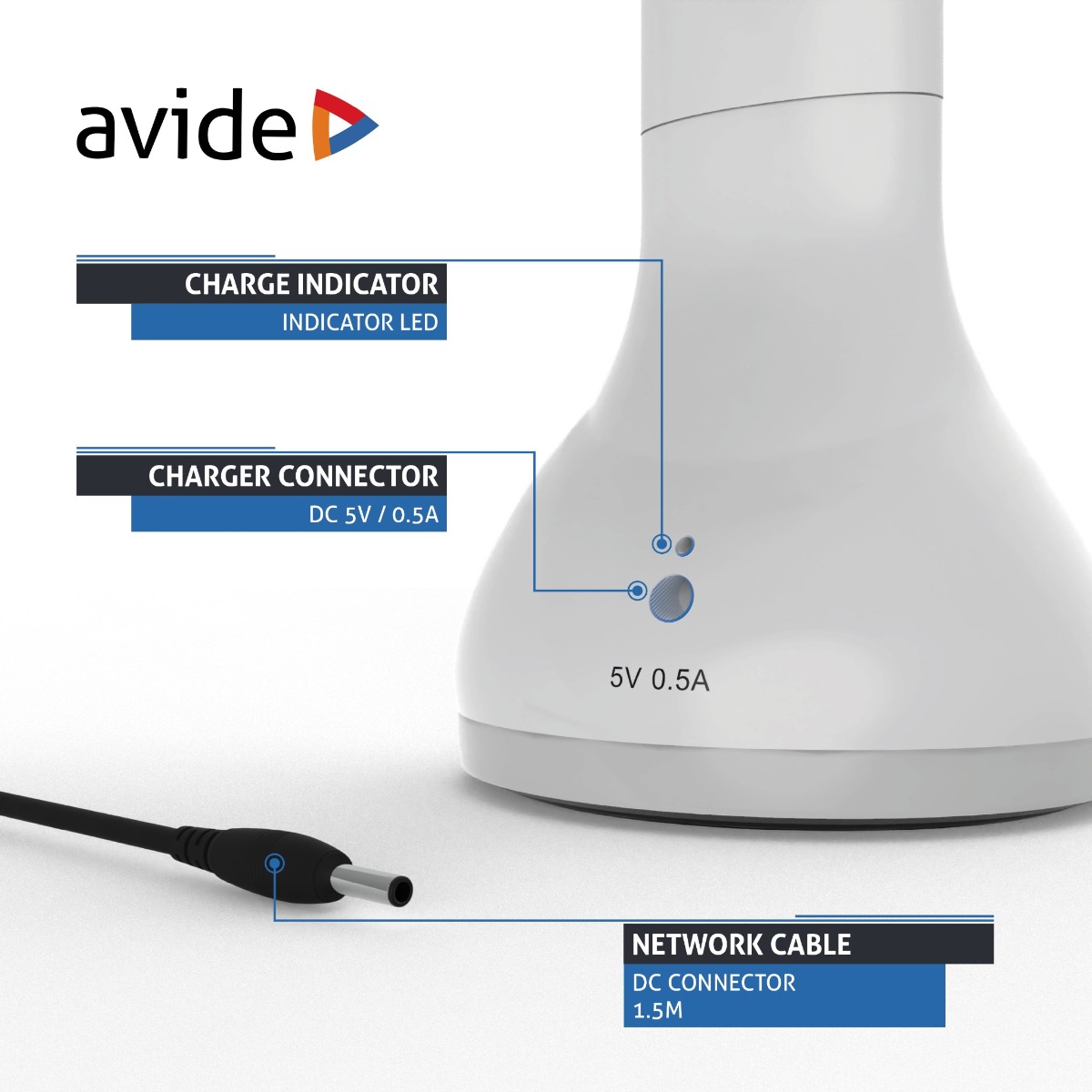 Avide LED Φωτιστικό Γραφείου RGB Mood Light Λευκό 4W - Image 5