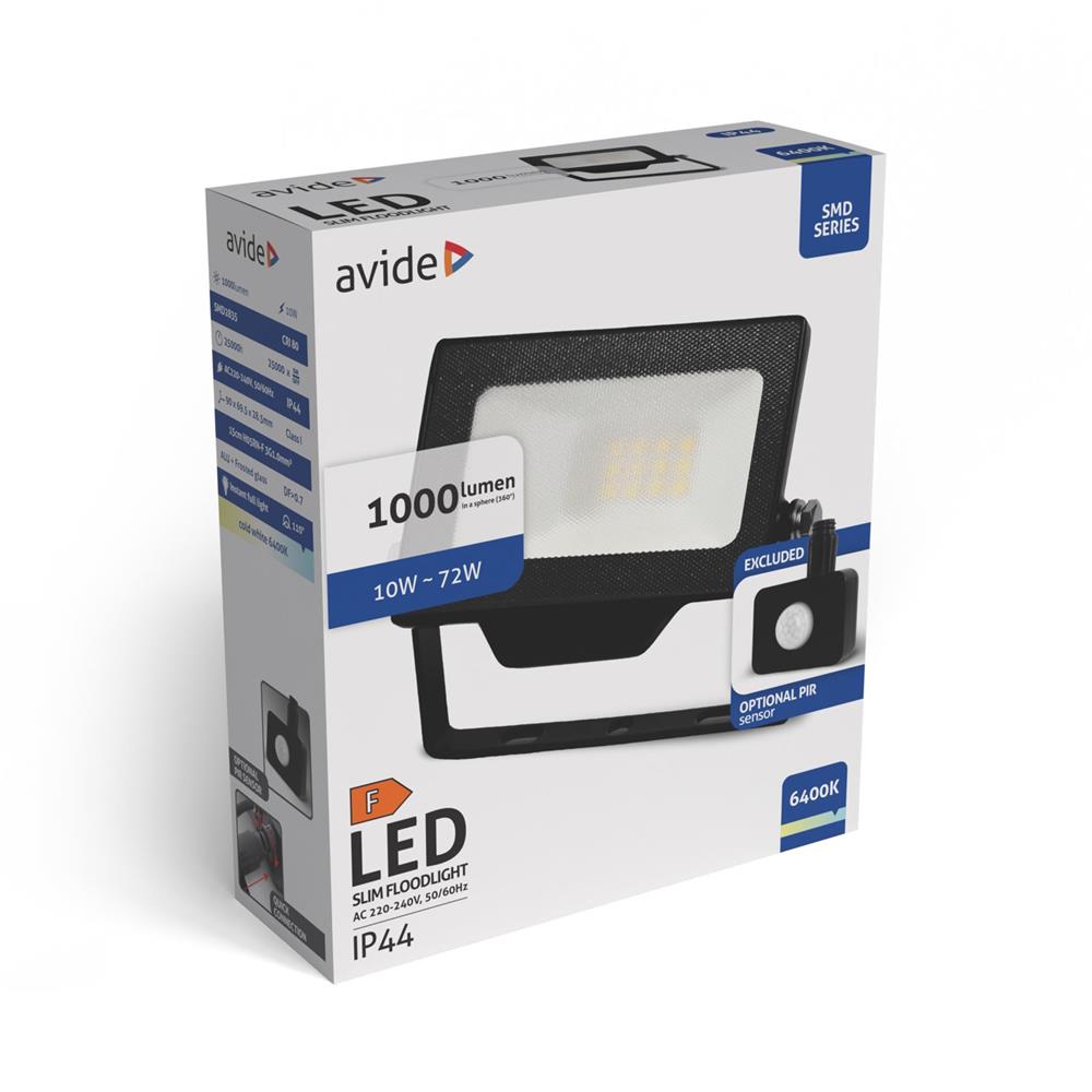 Avide LED Προβολέας SMD 10W CW 6400K