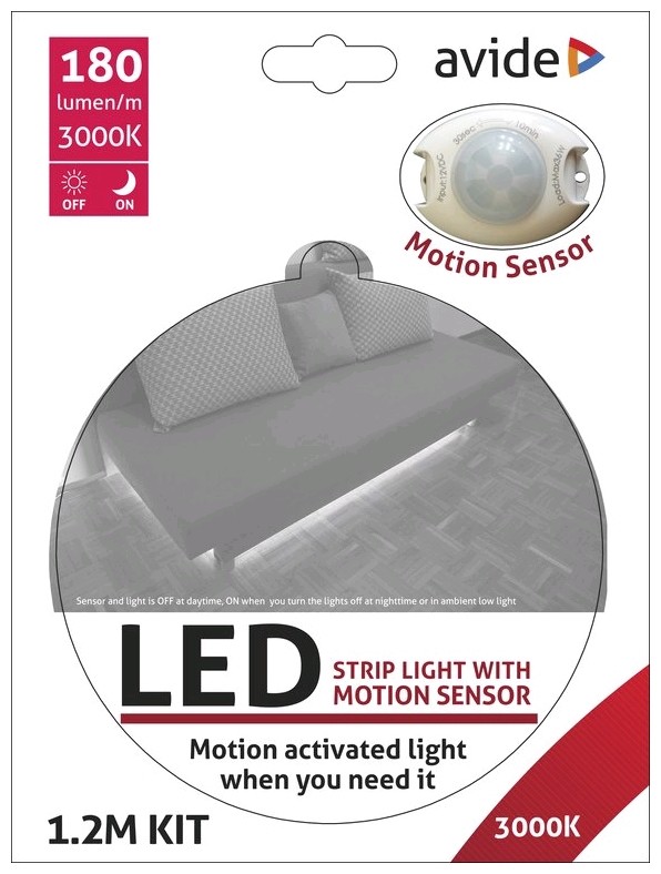 Avide LED Ταινία με Αισθητήρα Φωτός Κρεβατιού 3W 3000K