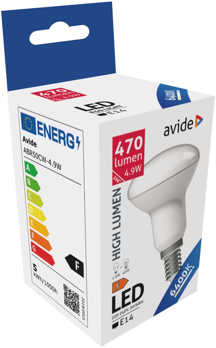 Avide Λάμπα LED R50 4.9W E14 Ψυχρό 6400K