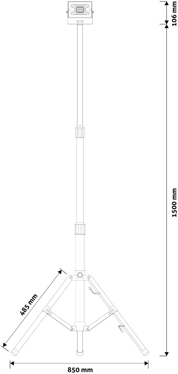 Avide LED Προβολέας Slim SMD 20W Λευκό 4000K 1 Κεφαλή με Τρίποδο - Image 3