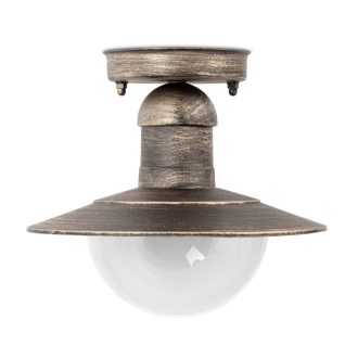 Avide Εξωτερικό Φωτιστικό Οροφής Imperial 1xE27 IP44 Antique Χρυσό
