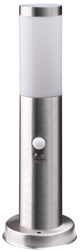 Avide Εξωτερικό Φωτιστικό Κήπου Κολώνα Boca 1xE27 450mm IP44 Σατέν Νίκελ με Φωτοκύτταρο