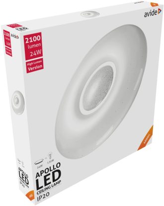 Avide LED Μοντέρνα Πλαφονιέρα Οροφής Apollo 24W 410x70mm Λευκό 4000K