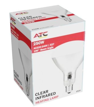 ATC Λάμπα Υπερύθρων 250W IP20 Διάφανο