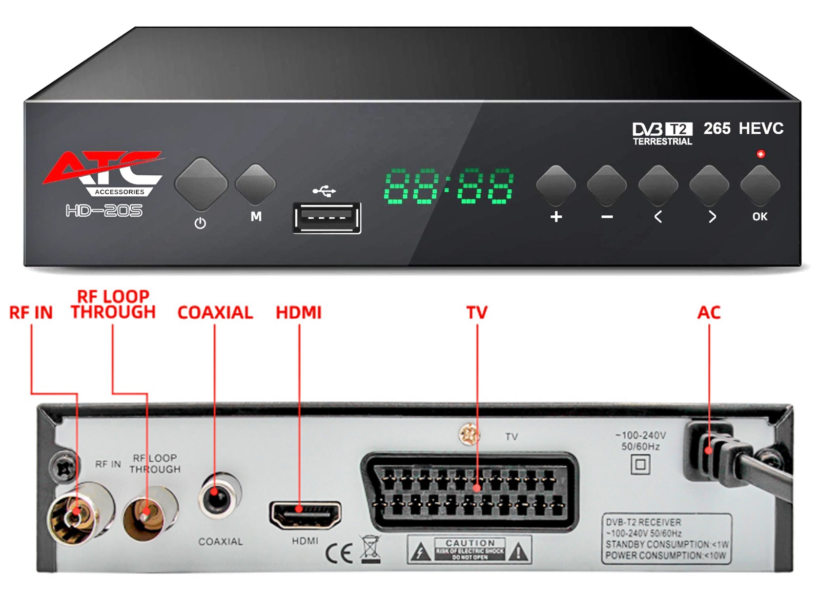 ATC Επίγειος Δέκτης ATC HD-205 T2 H.265 - Image 4
