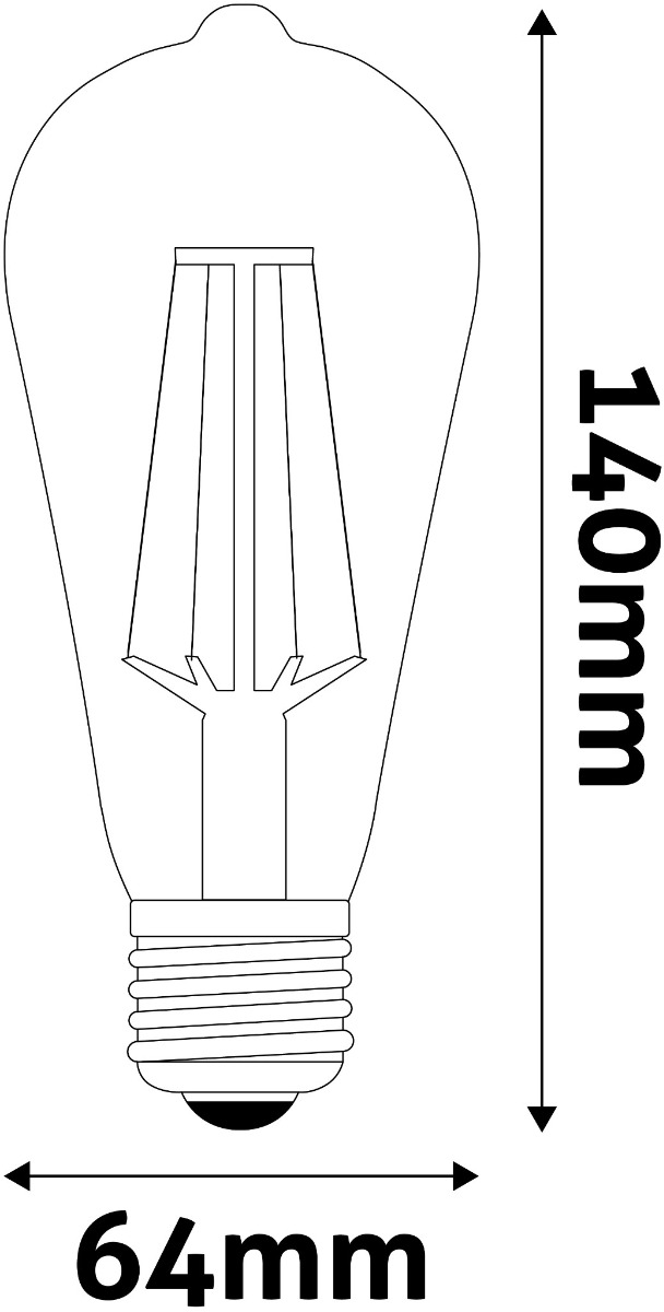 Avide Λάμπα LED Λευκή Filament ST64 3.8W E27 WW 2700K - Image 4