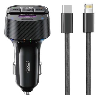XO BCC17 Smart Bluetooth MP3 A+C Dual Port PD30W Φορτιστής Αυτοκινήτου με καλώδιο Lightning