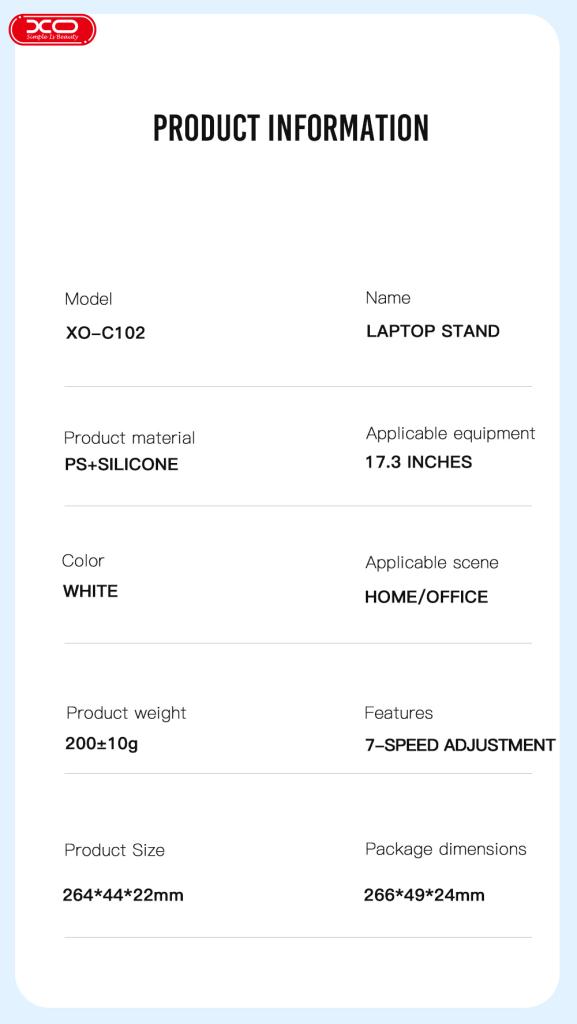 XO C102 Βάση Laptop Πλαστική - Image 7