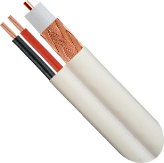 ATC-500 Καλώδιο CCTV RG59 CCS & 2x0.50mm Λευκό 100m