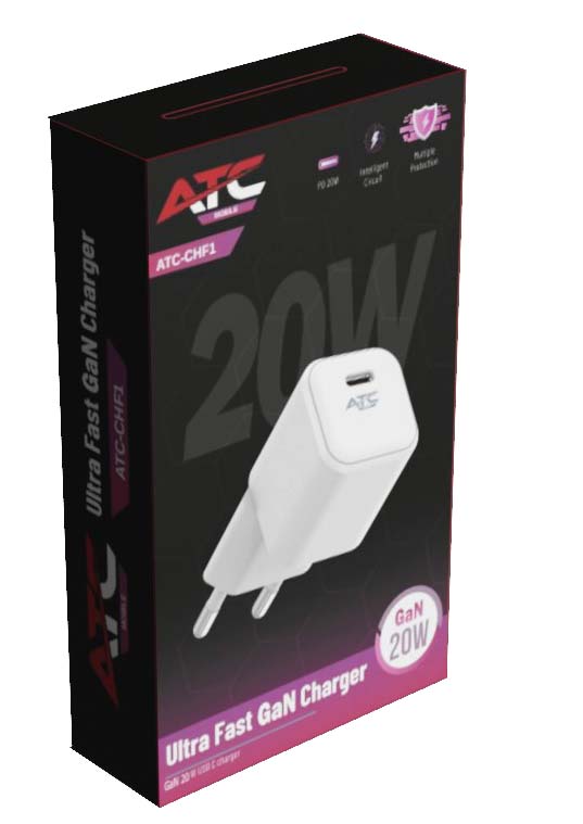 ATC-CHF1 Φορτιστής Ταχείας Φόρτισης GaN 20w Λευκός - Image 2