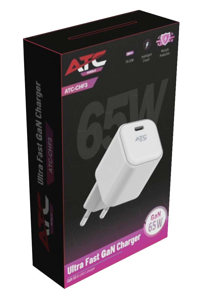 ATC-CHF3 Φορτιστής Ταχείας Φόρτισης GaN 65w Λευκός - Image 4