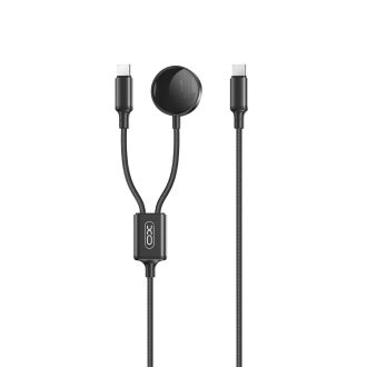 XO CX030 Αντάπτορας Type-C σε Type-C & Καλώδιο Φόρτισης Ρολογιού Μαύρο