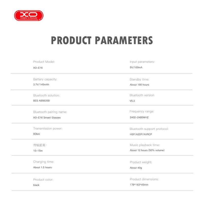 XO E16 Smart Ποδηλατικά Γυαλία Ηλίου Χρυσό - Image 3
