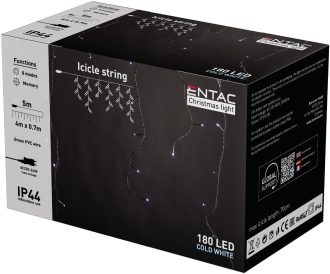 Entac Χριστουγεννιάτικα Λαμπάκια Κουρτίνα IP44 144 LED RGB 8x8 Λειτουργίες 1x1