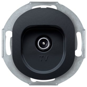 EON E612I.E1 TV Aerial Πρίζα χωρίς Πλαίσιο Κάλυψης για Μεμονωμένα Συστήματα soft-touch Μαύρο
