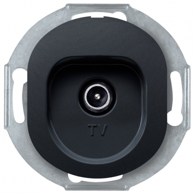 EON E612I.E1 TV Aerial Πρίζα χωρίς Πλαίσιο Κάλυψης για Μεμονωμένα Συστήματα soft-touch Μαύρο