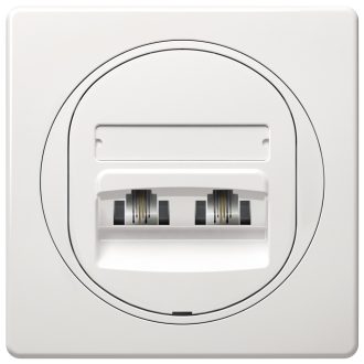 EON Διπλή Πρίζα Τηλεφώνου 2xRJ12 6/4 Cat 3 Λευκή