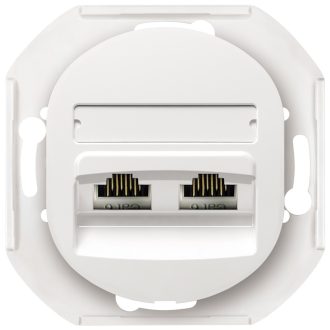 EON E614.0 Δπλή Πρίζα Δεδομένων Χωρίς Πλαίσιο Κάλυψης 2xRJ45 Cat 5e UTP Λευκό
