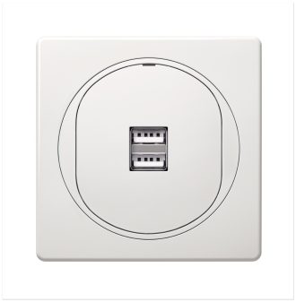 EON 2xUSB Πρίζα Φόρτισης 2.1A 5V Λευκή