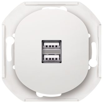 EON E6161.0 2xUSB Πρίζα Φόρτισης 2.1A 5V Χωρίς Πλαίσιο Κάλυψης EON Λευκή