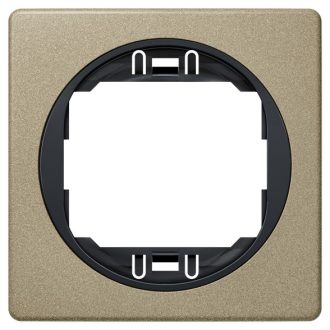 EON E6801.G2E Πλαίσιο μιας Θύρας 80x80 Brushed Nickel με Μαύρο Στήριγμα