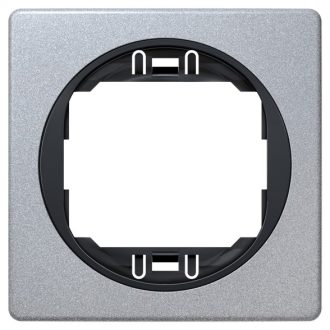 EON E6801.SE Πλαίσιο μιας Θύρας 80x80 Ασημί με Μαύρο Στήριγμα