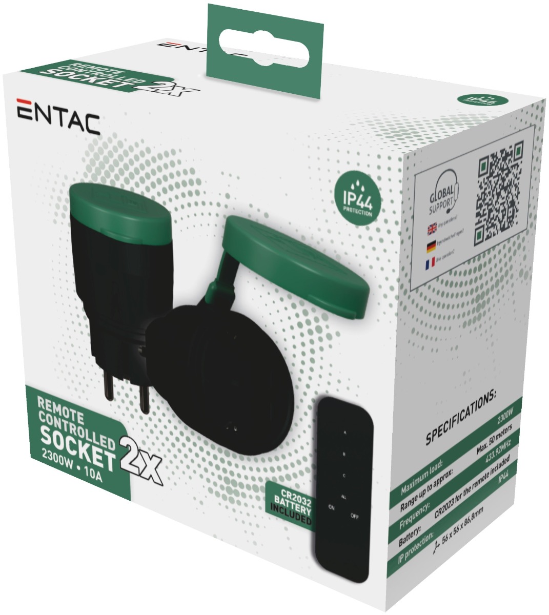 Entac Σετ Πριζών με Τηλεχειριστήριο & RC 2xIP44 - Image 4
