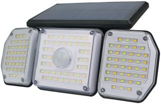 Entac Ηλιακό Φωτιστικό Τοίχου Πλαστικό 2.3W SMD 3 Κεφαλές με PIR + IR