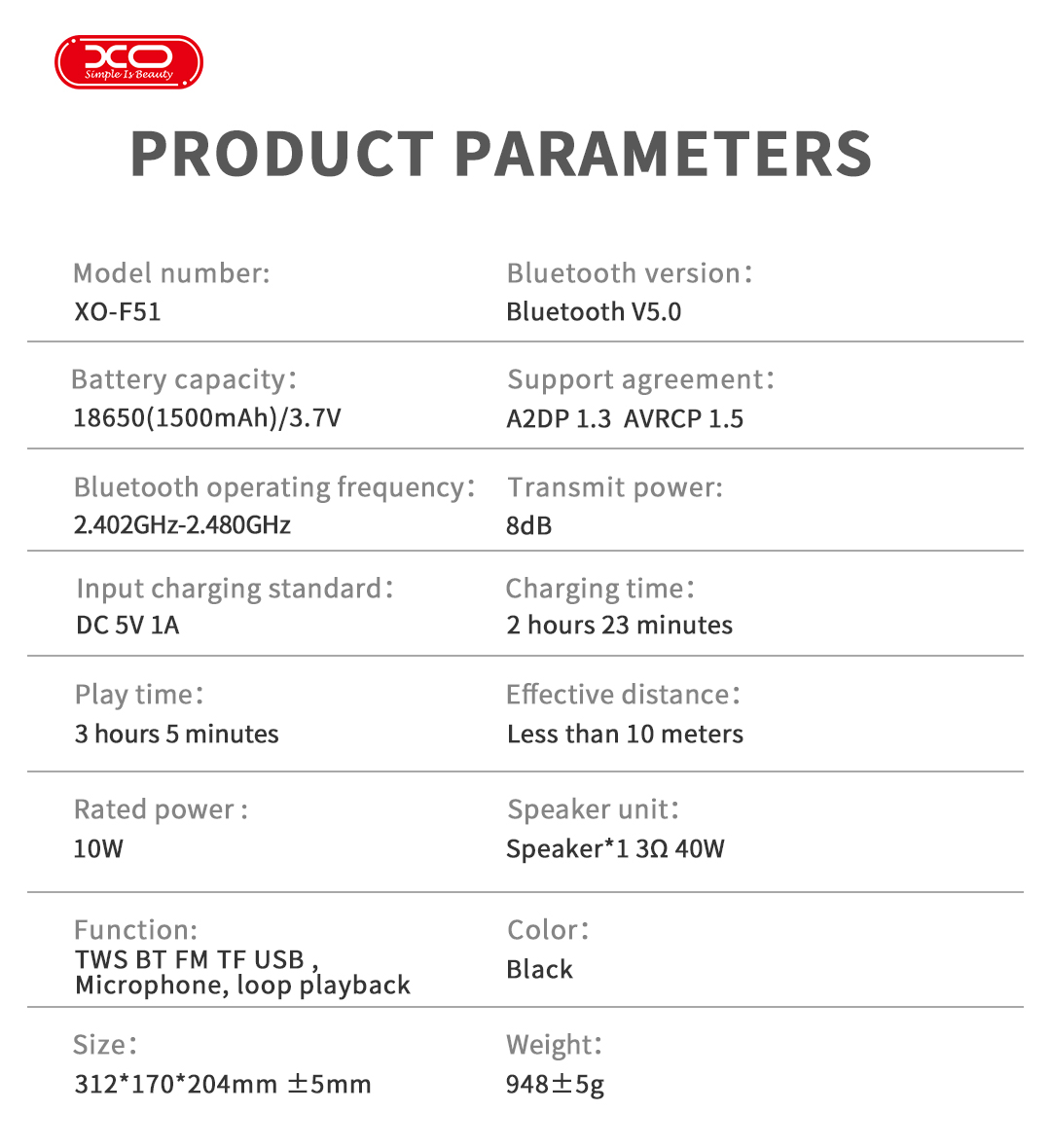 XO F51 Πολύχρωμο Jade Ηχείο Speaker RGB Bluetooth - Image 6