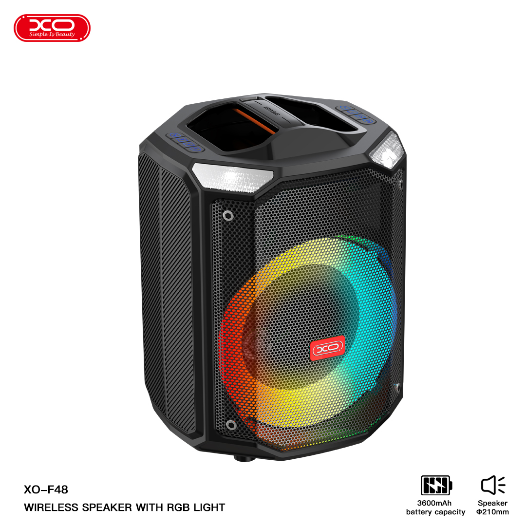 XO F48 Διπλό Ηχείο Speaker 8" RGB 40W (με τηλεχειριστήριο) - Image 6