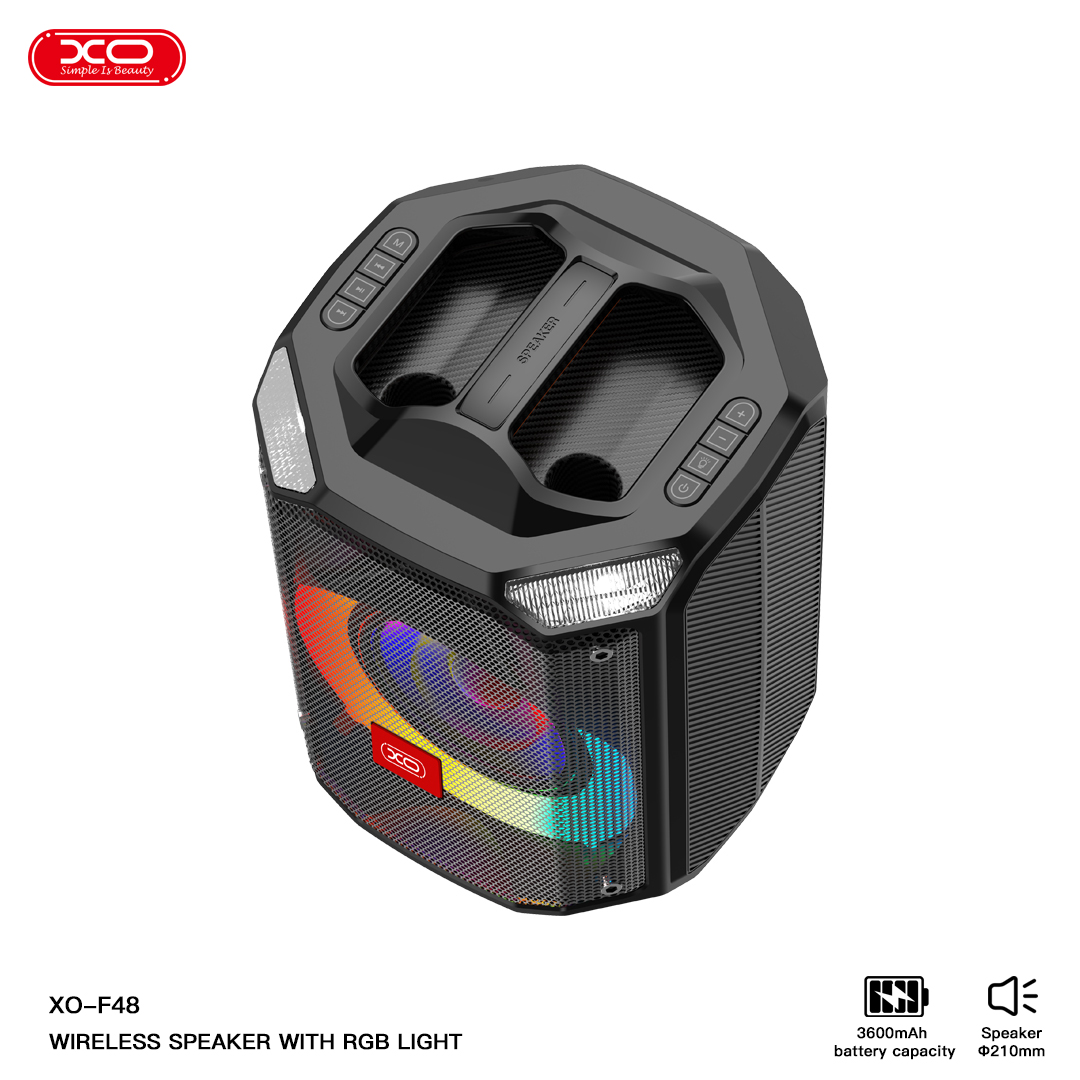 XO F48 Διπλό Ηχείο Speaker 8" RGB 40W (με τηλεχειριστήριο) - Image 5
