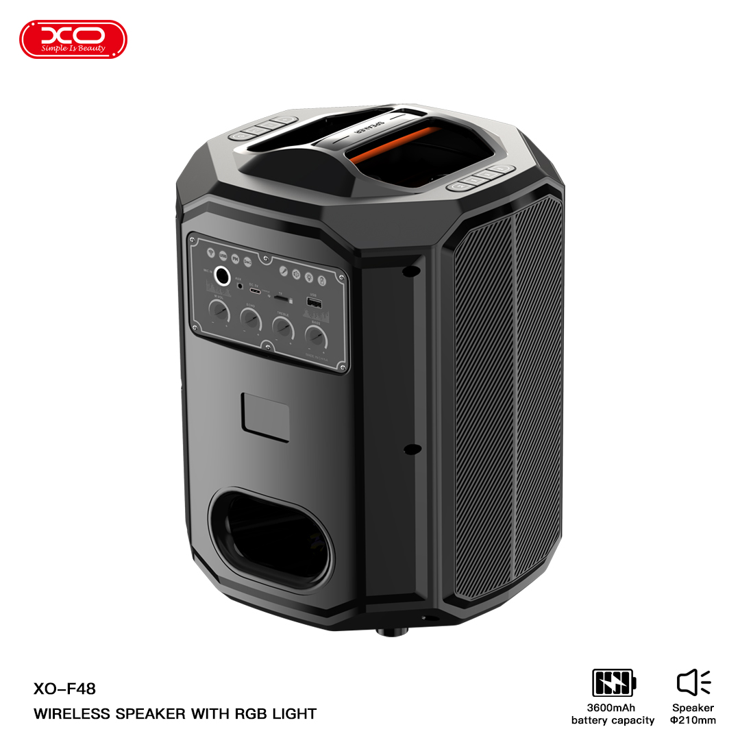 XO F48 Διπλό Ηχείο Speaker 8" RGB 40W (με τηλεχειριστήριο) - Image 4