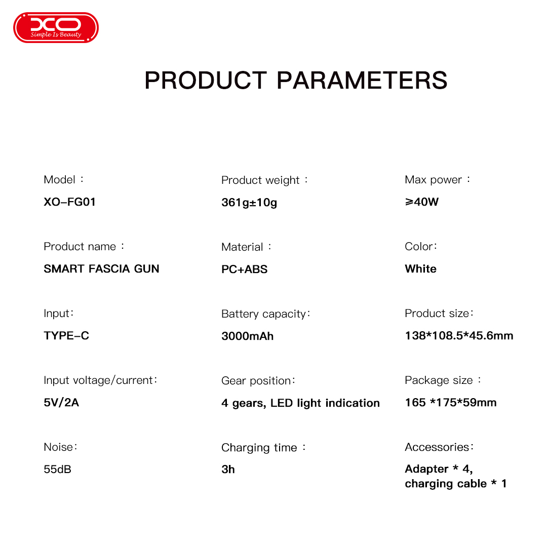 XO FG01 Συσκευή Μασάζ Fascia - Image 8